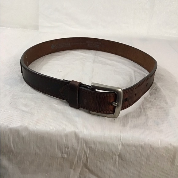 Unisex Columbia Leather Belt SZ 34, Waist 32/33.5 Brown, Distressed look - Picture 2 of 13